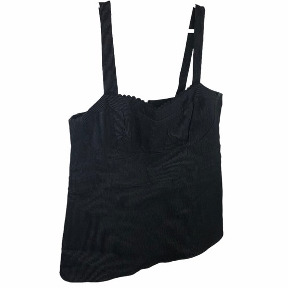 Torrid Deep Black Pinstriped Babydoll Tank - Picture 3 of 6